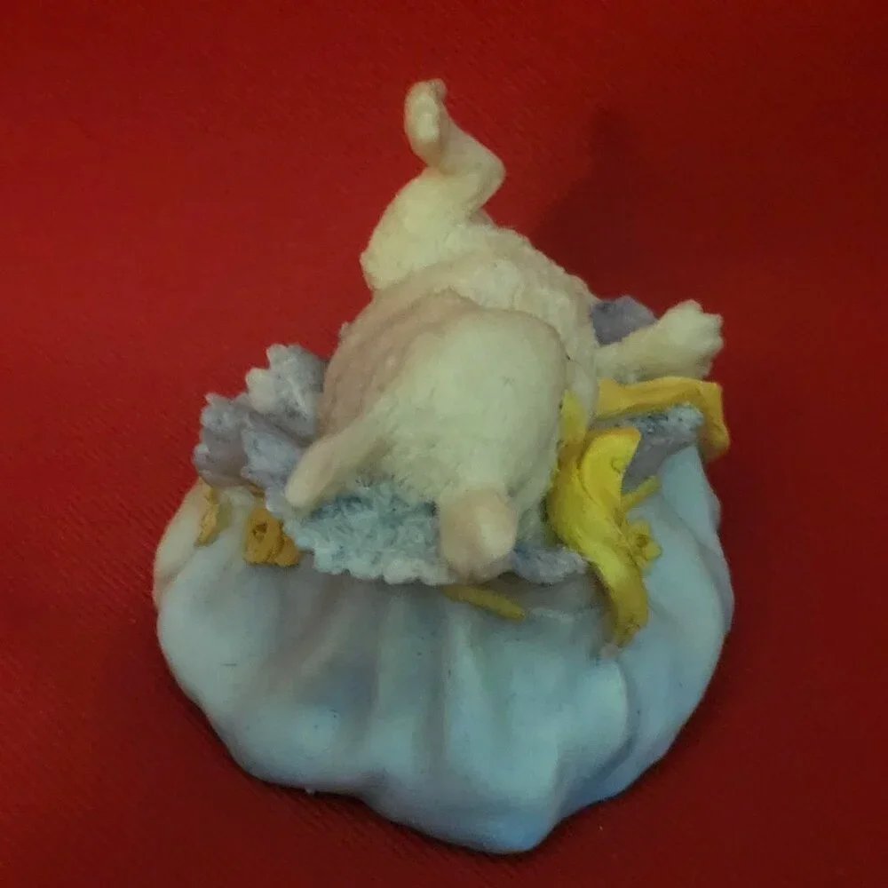 Aynsley Master Craft Playful Baby Rabbit Figurine Hand Painted
